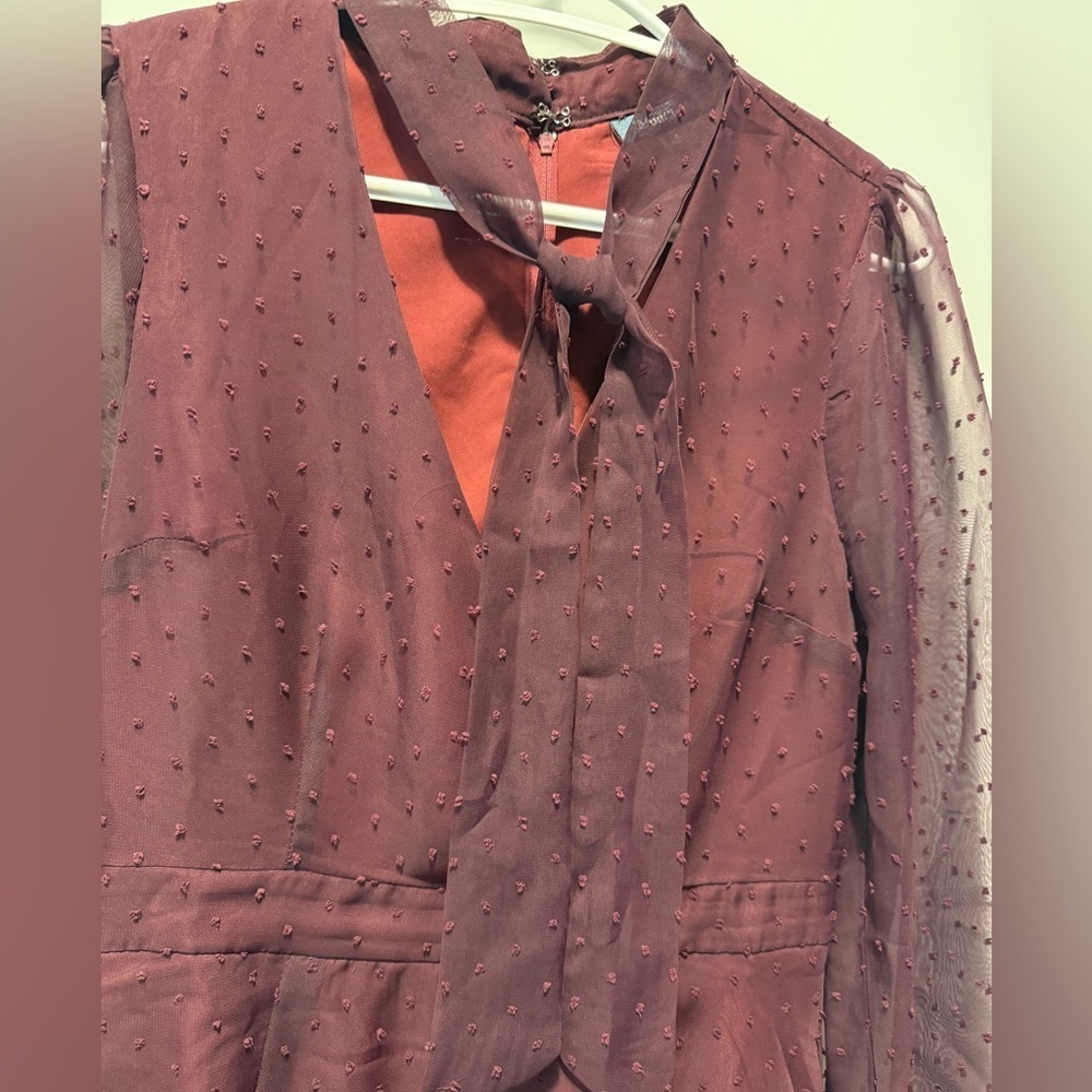 Modcloth Long Sleeve Dress w/ Chocker Bow - Picture 5 of 6